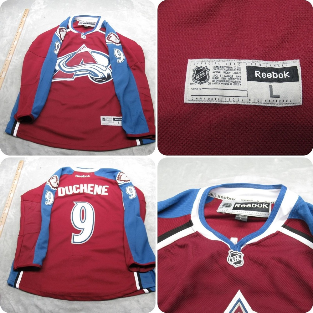 Colorado Avalanche Duchene 9 Jersey Men Large NHL Reebok Authentic V-Neck Hockey